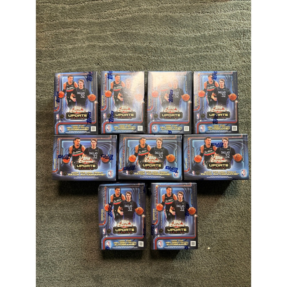 2025/26 Topps Chrome Update Series Basketball Blaster Value Box Lot of 9 Sealed
